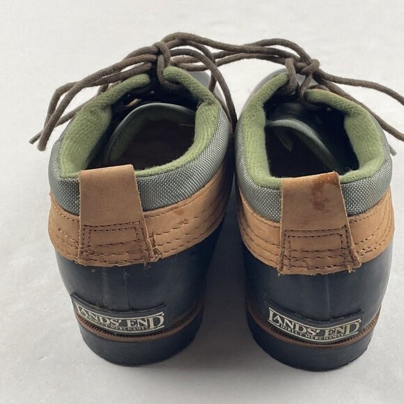 Lands End Duck Ankle Boots Women’s 7 Leather & Rubber Lace Up Shoes - Picture 9 of 12